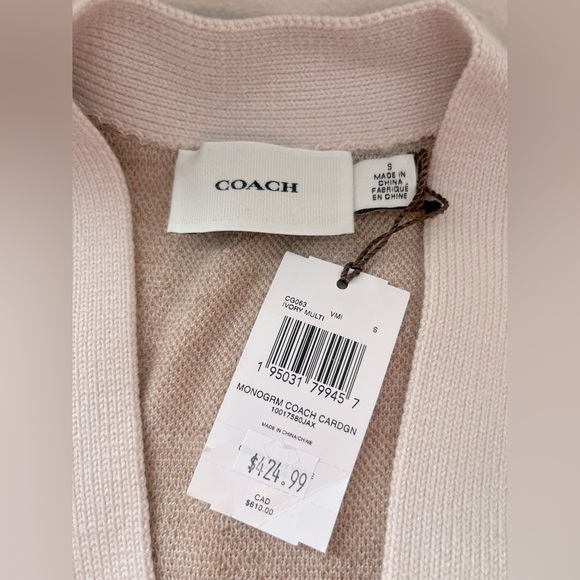 NWT Coach Outlet Coach Monogram Print Cardigan - Picture 6 of 6